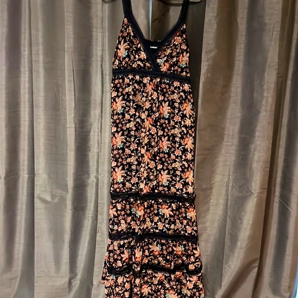 express lace maxi dress Express Women's Strapless Mixed Media Sheer Lace Maxi Dress in Pink Medium
